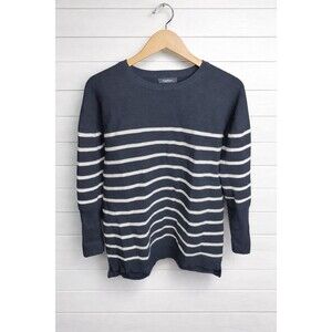 Black and White  Oversized Crew Neck Long Sleeve Sweater L